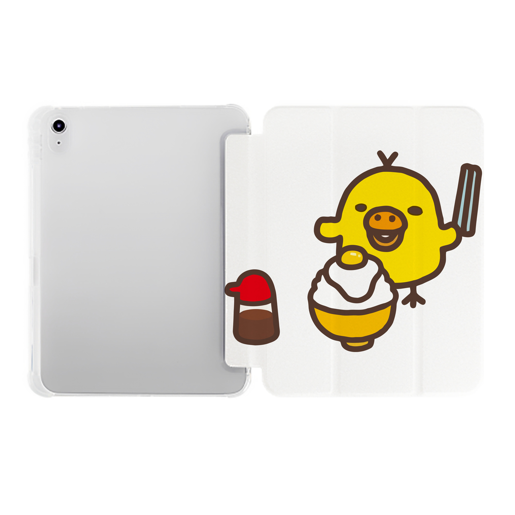（画像用） リラックマ リラックマ キイロイトリ Rilakkuma Korilakkuma Kiiroitori IPad ケース ペン収納付き 三つ折りスタンド PUレザー×シリコン 対応機種9.5/10.5/10.9インチ